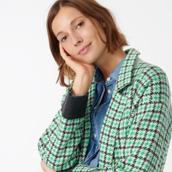 J.Crew Ella long sweater-blazer in plaid / houndstooth - size small - Picture 4 of 5